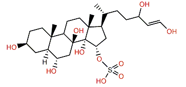 5a-Cholest-25(27)-en-3b,6a,8,14,15a,24,26-heptol 15-sulfate
